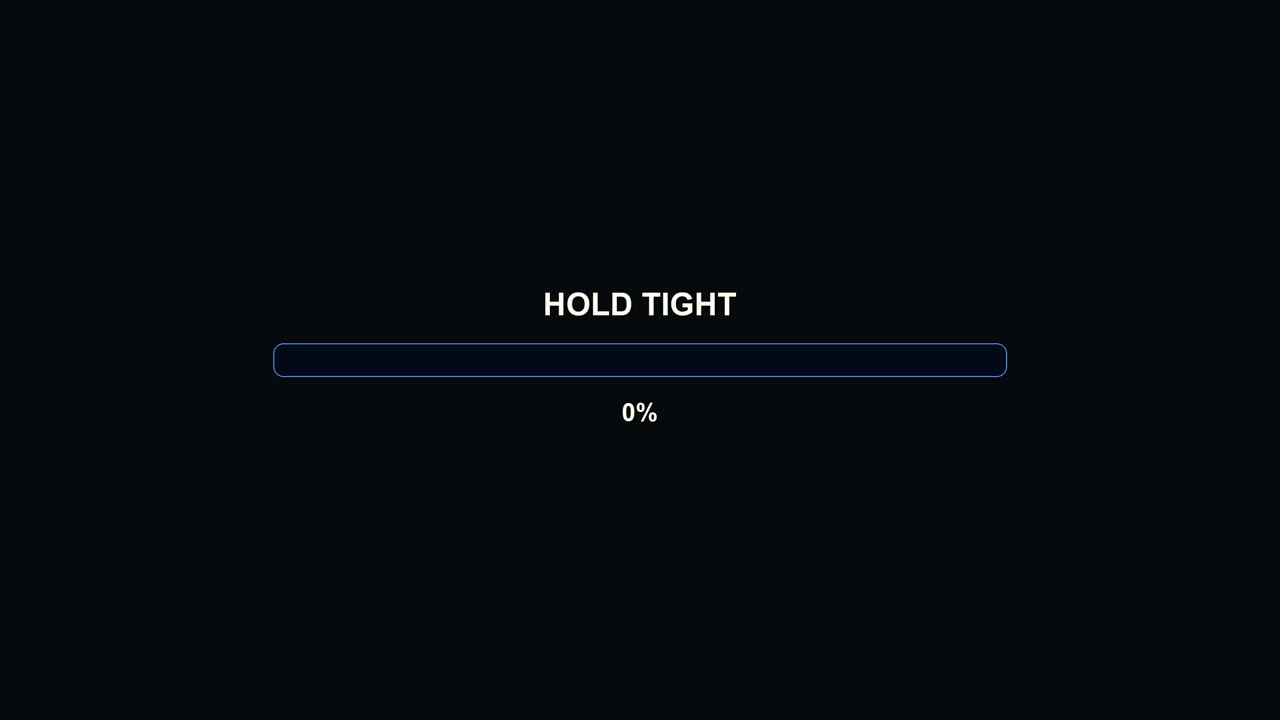 Progress bar animation displays a loading status to inform viewers to hold tight while content is being prepared. This is used by a video creator to engage the audience