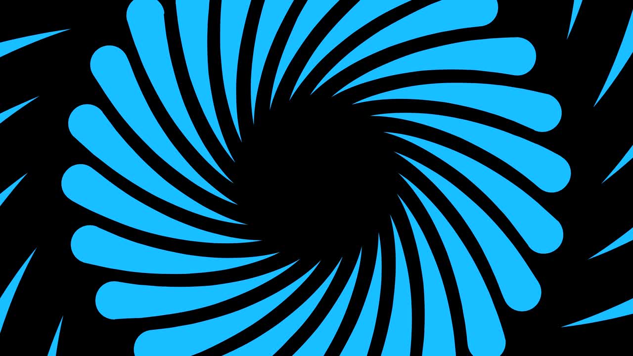 중앙에서 회전하고 크기를 늘려서 전체 배경을 고 사라지는 그래픽 디자인입니다.