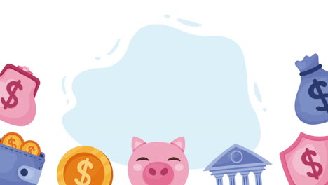 money dollars symbols frame animation