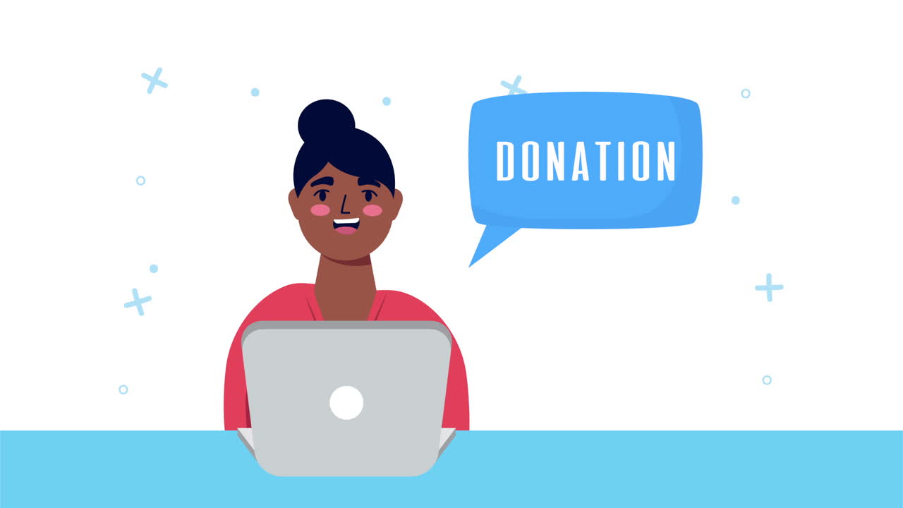Woman Donating Online
