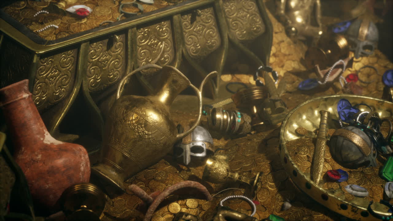 부로 가득 찬 비밀 감옥에서 발견된 황금 보물