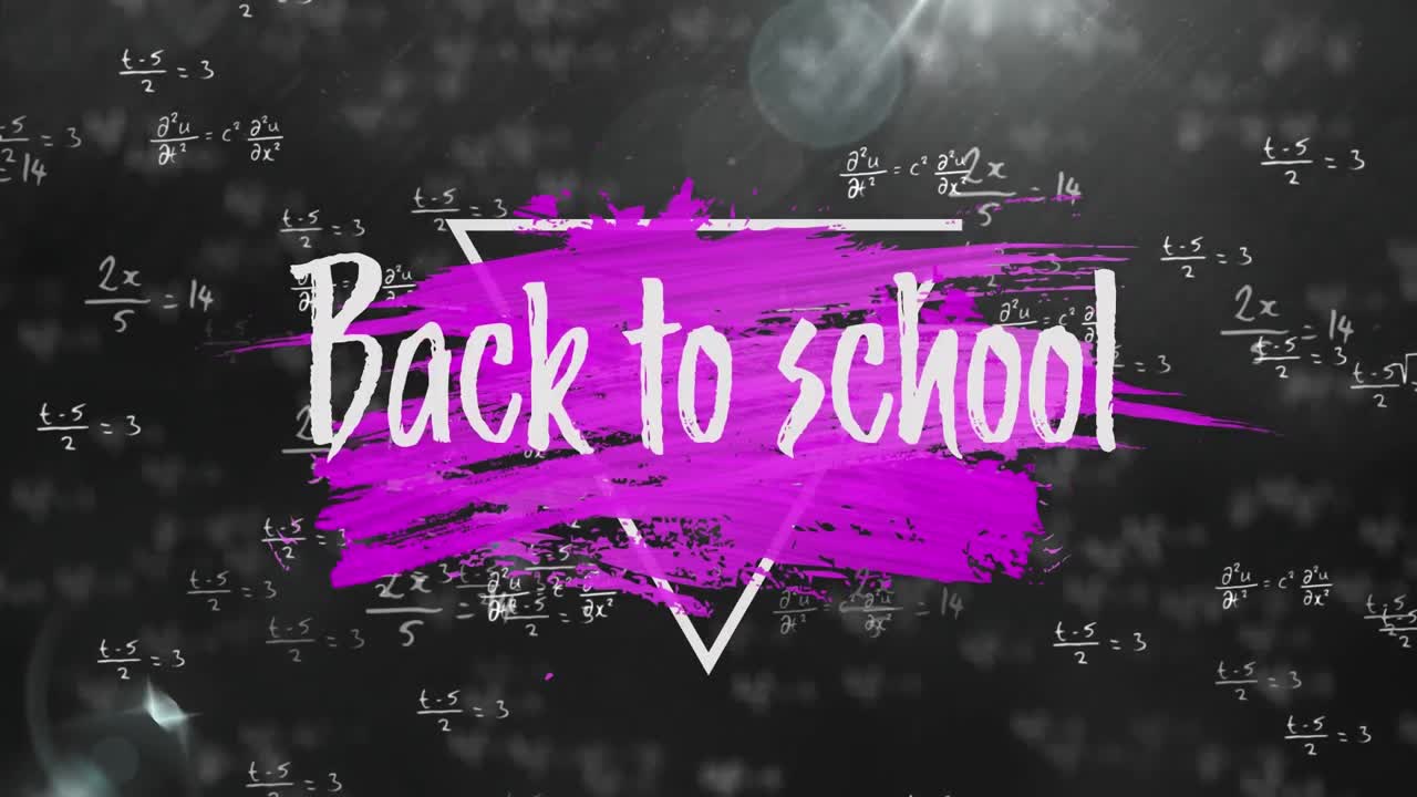 수학 방정식에 대한 브러시 스트로크를 통해 학교 텍스트로 돌아갑니다.