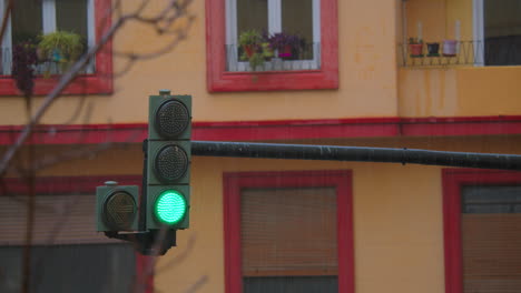 traffic light in the rain