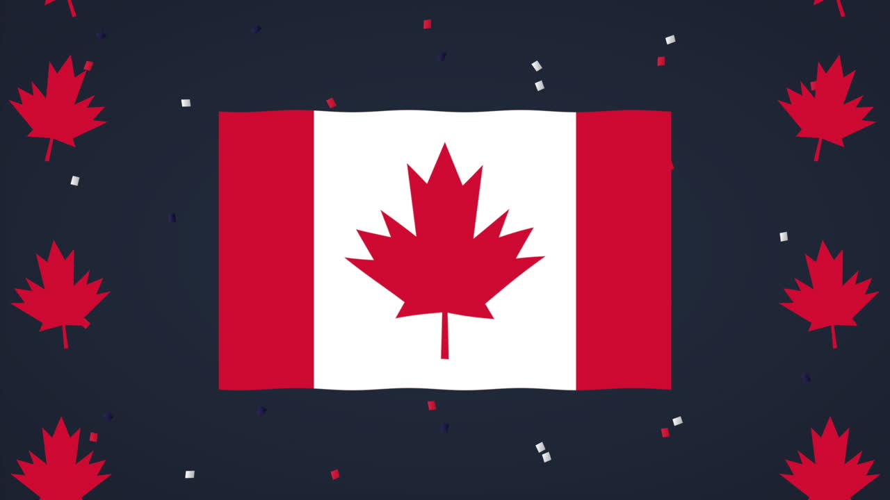 feliz celebración del día de canadá con bandera