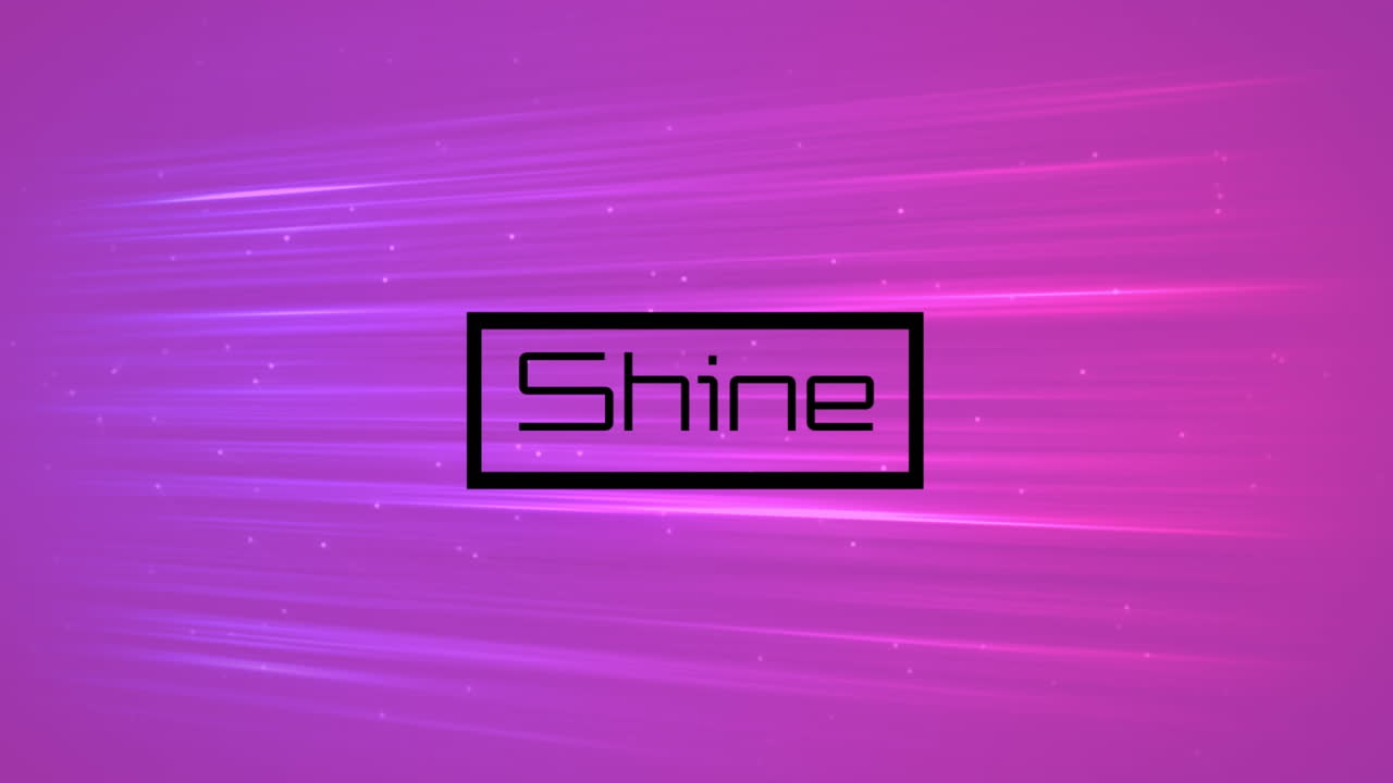 animación de texto brillante y líneas sobre fondo negro