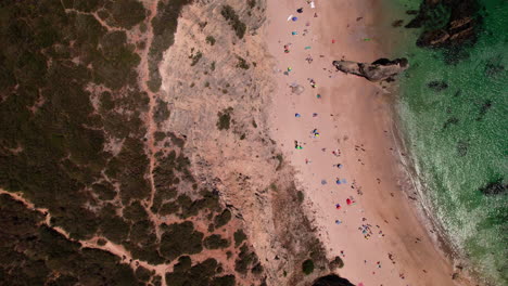 top view of the beach on the atlantic ocean