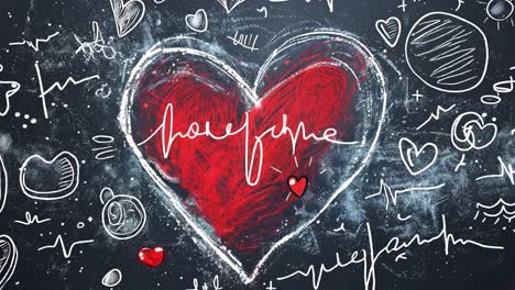 heart with love and hope chalkboard art