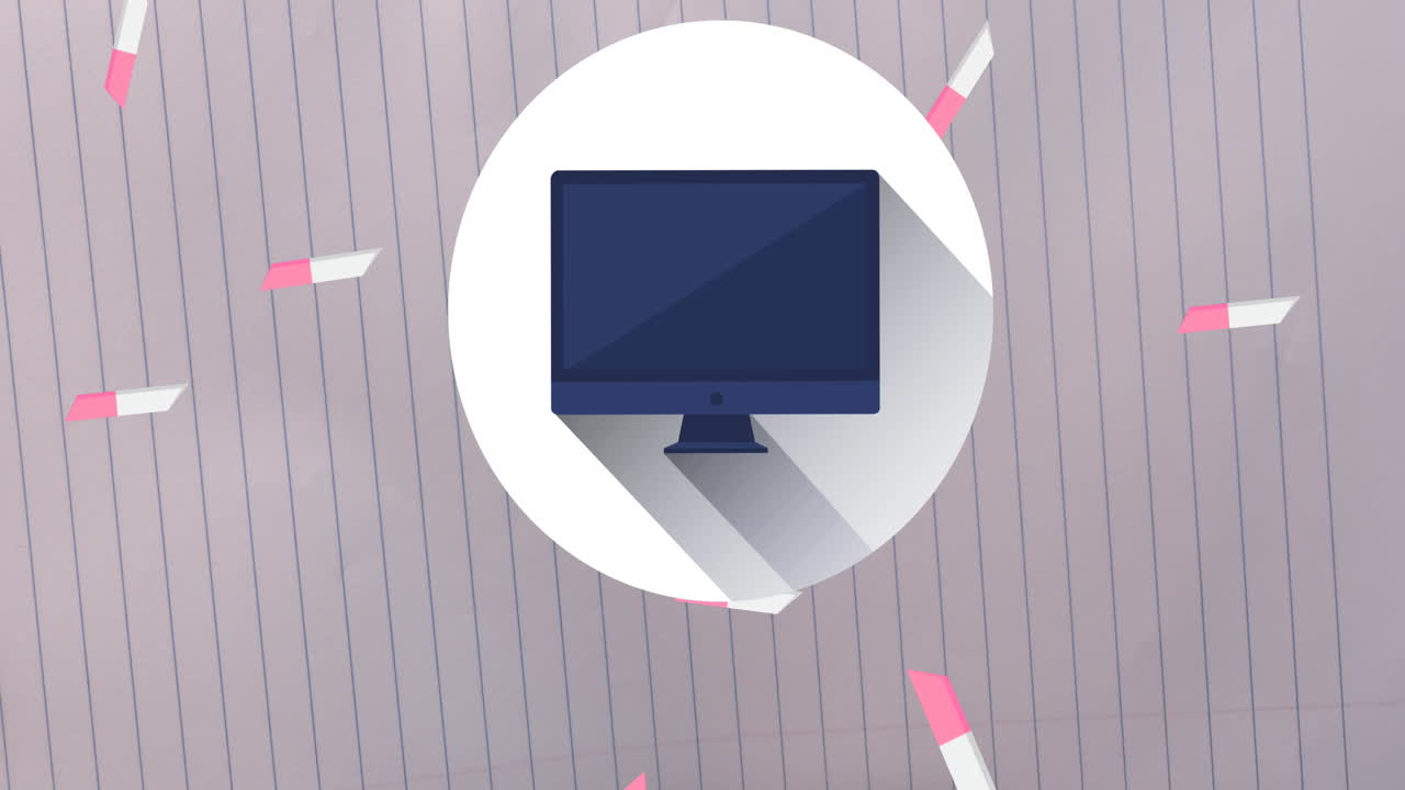 학교 아이템 아이콘의 애니메이션이  ⁇  배경에 움직입니다.