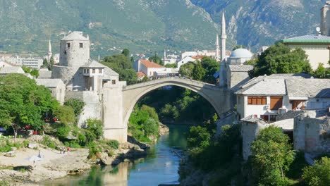 the city of mostar with the famous old bridge