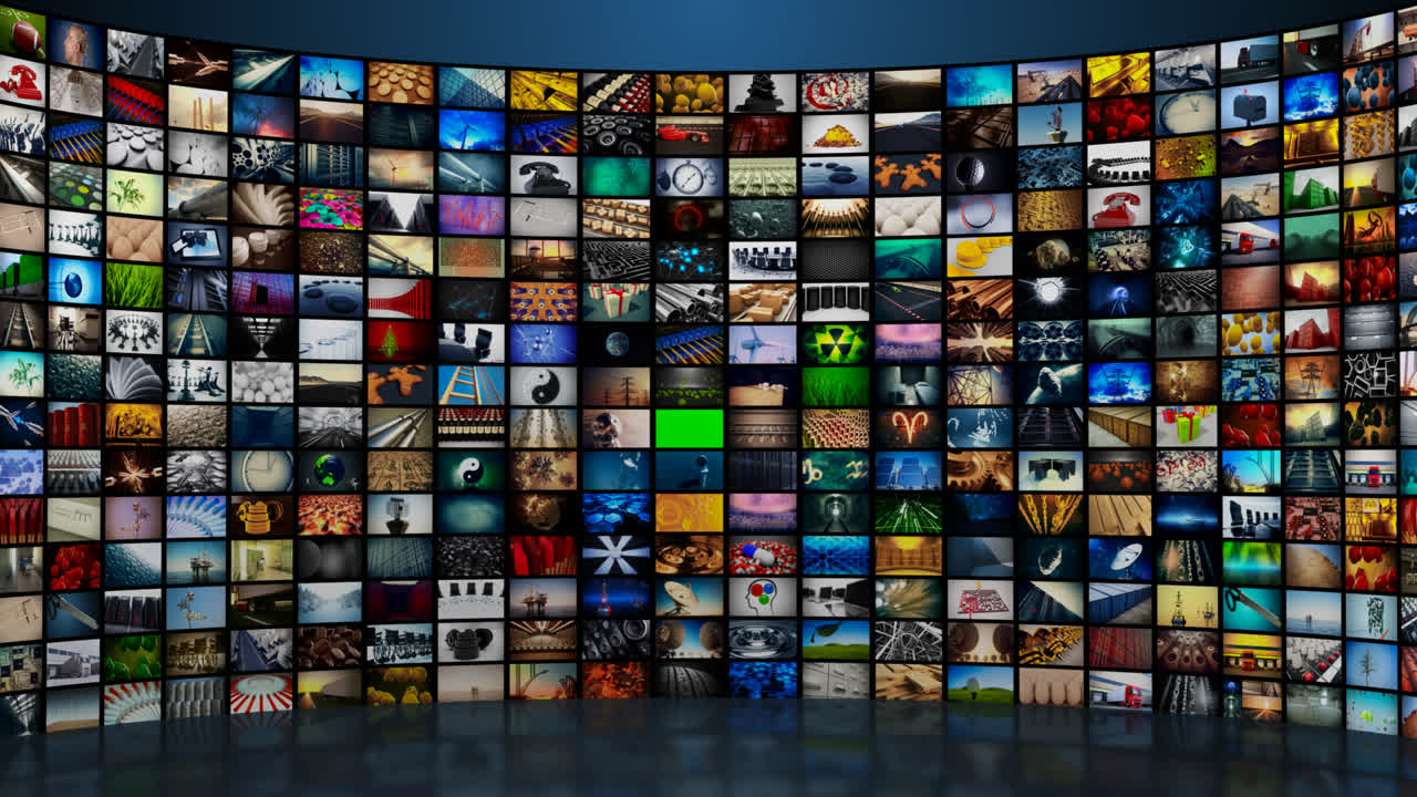 Premium stock video - The great exhibition of different videos creating ...