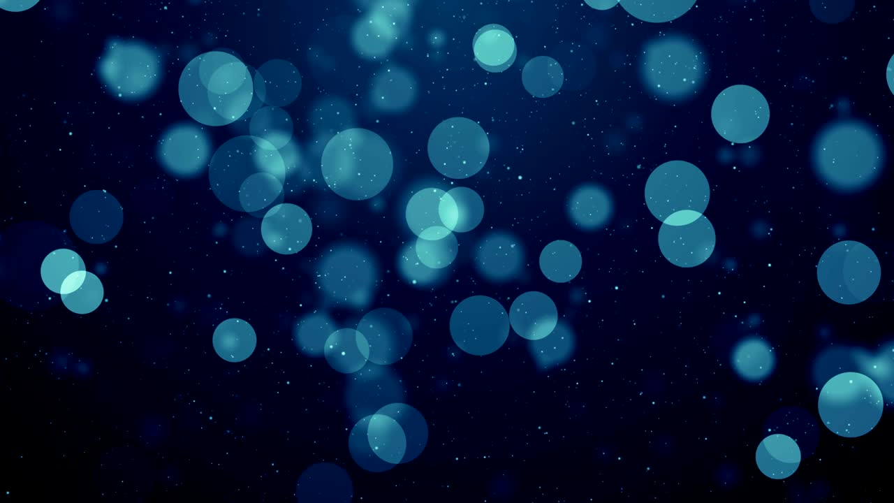 partículas de polvo azul abstracto luz bokeh títulos de movimiento bucle de fondo cinematográfico