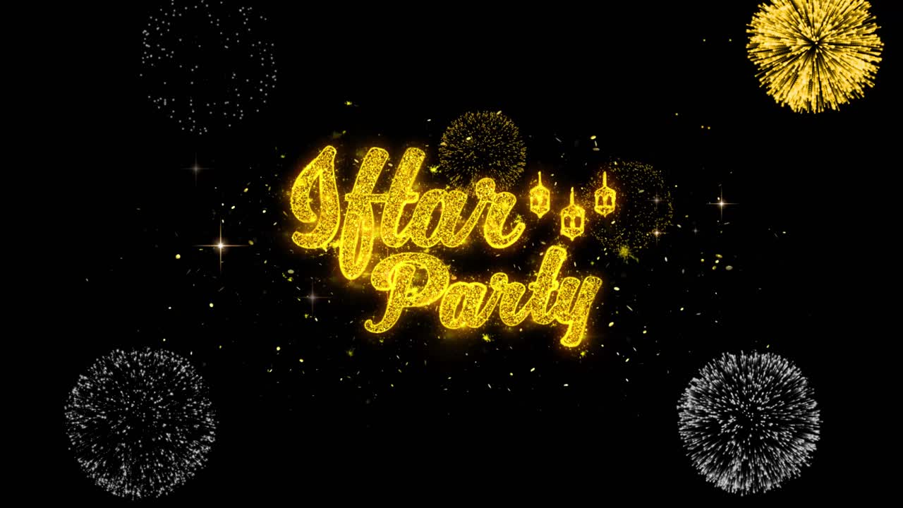 Eid Al Adha Party Graphic Design with Fireworks