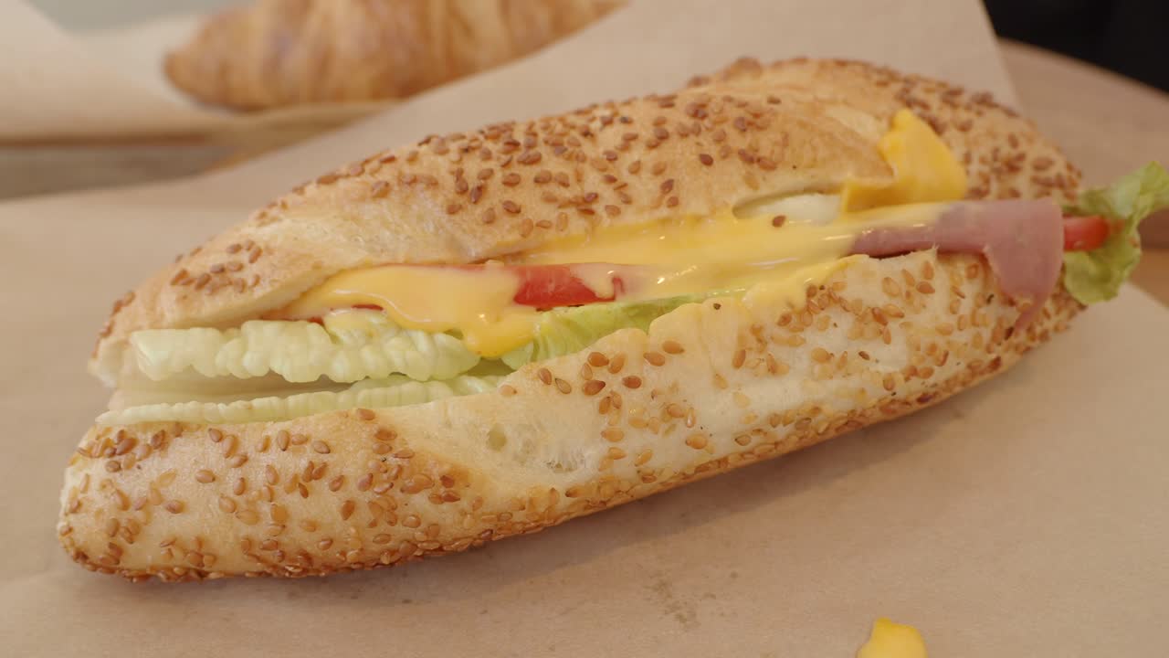 Delicious sesame seed sandwich