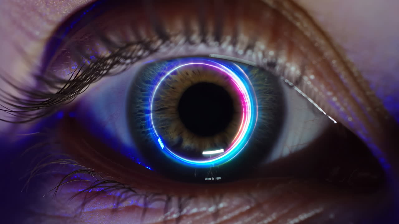 Human Eye with Futuristic Digital Interface