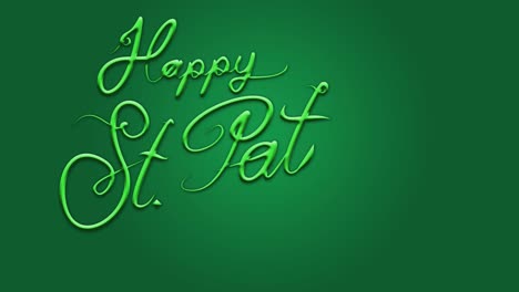 happy st pattricks day hand writing multiple style animation