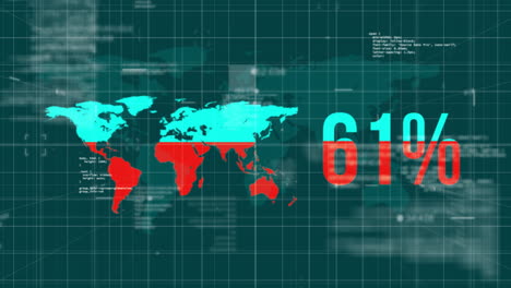 animation of financial data processing over world map