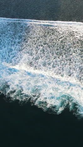 vertical shot of ocean waves splashing on the beach