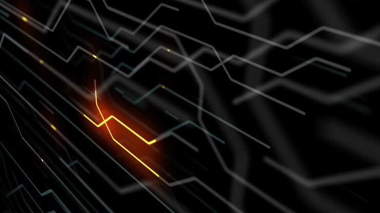 4K Motherboard Circuit Background. Virus detected over circuit board.