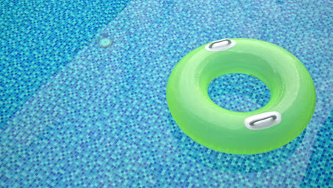 swim ring in blue swimming pool