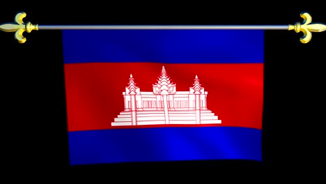 large looping animated flag of cambodia
