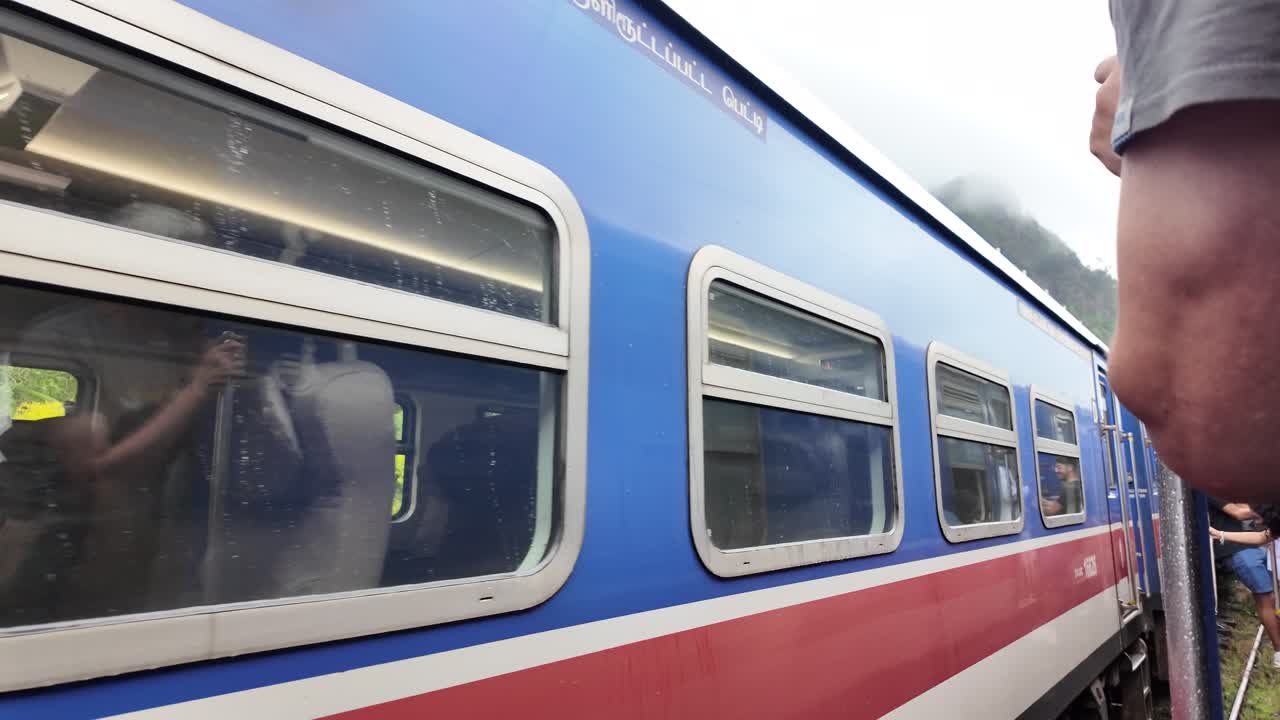 Train Journey Through Misty Mountains