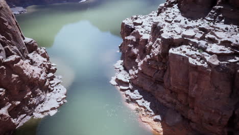 aerial view of a canyon river