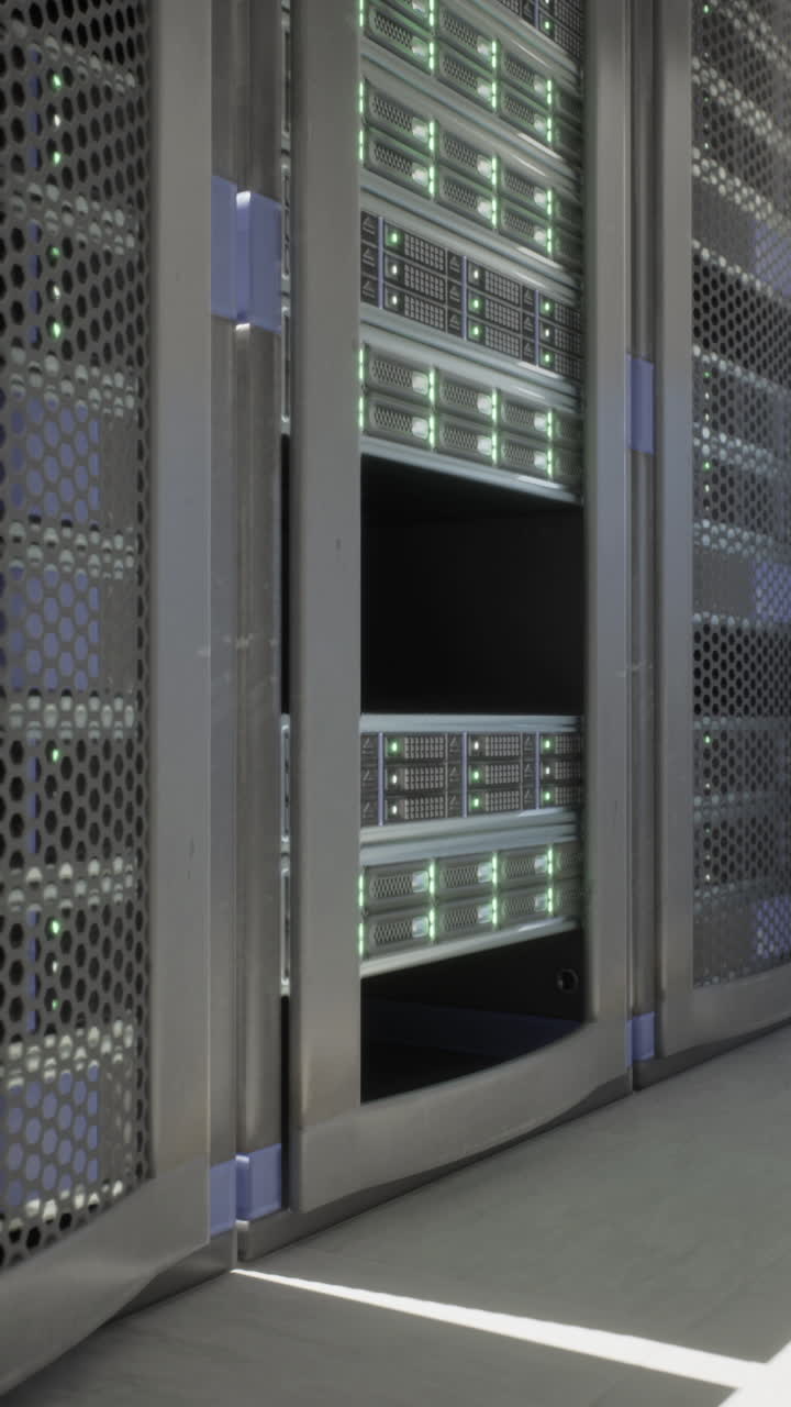 primer plano de un rack de servidor en un centro de datos