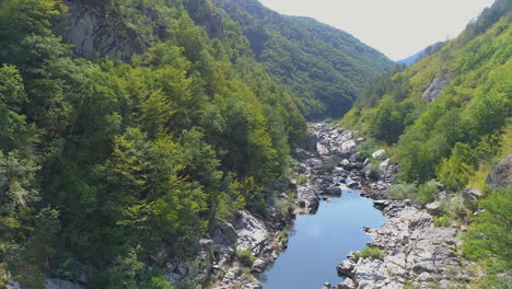 a river passing through the mountain