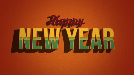 Texto-Retro-Feliz-Año-Nuevo-Ambientado-En-Una-Textura-Grunge-Naranja