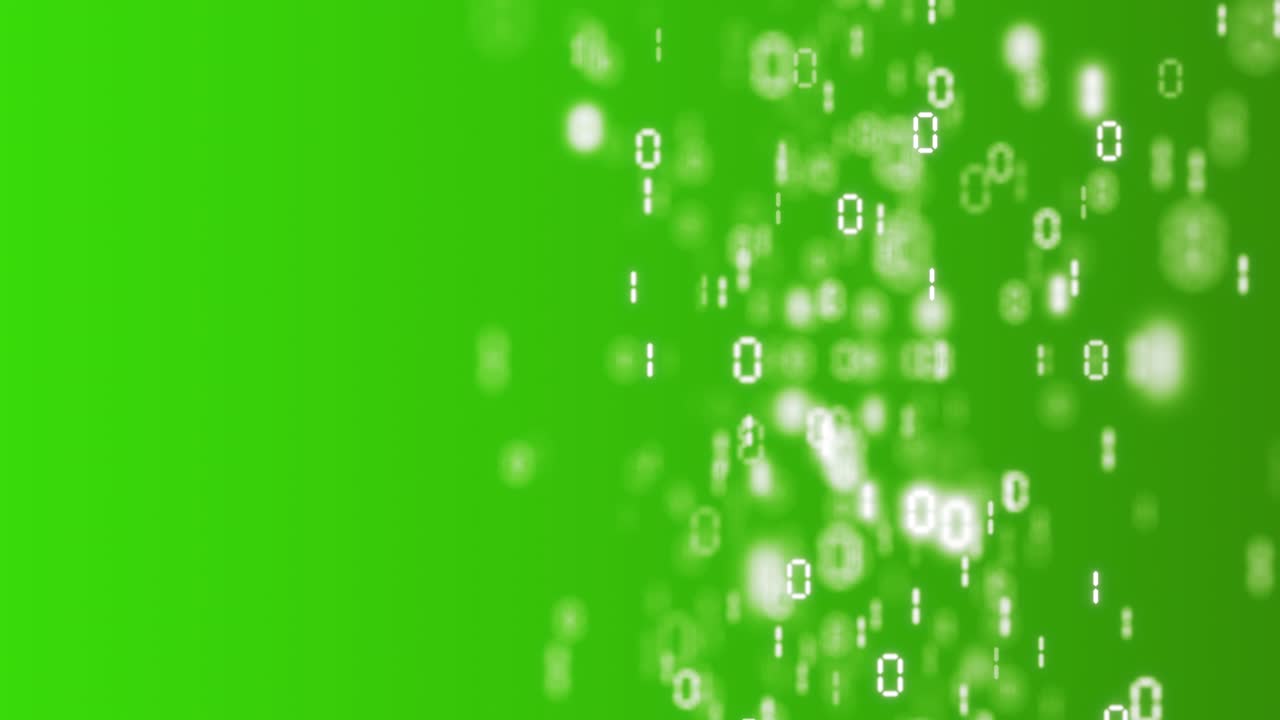 Digital number code green color screen