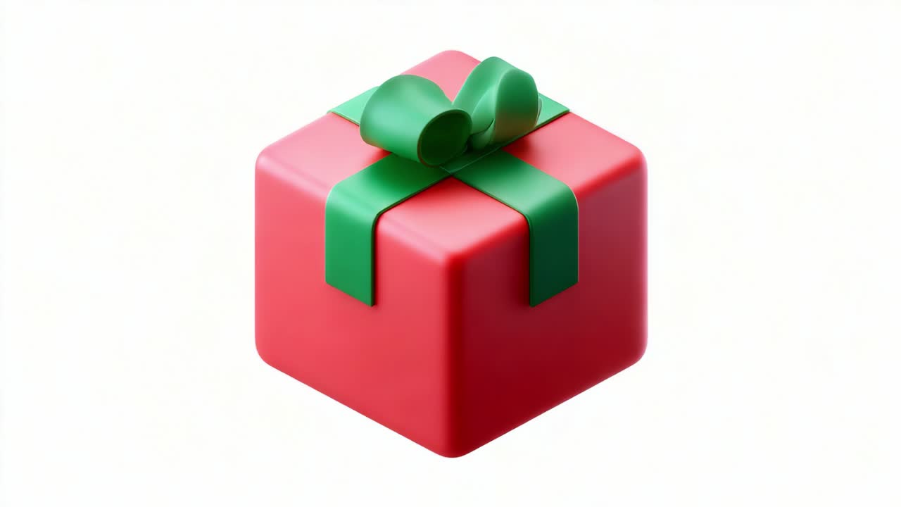 Una vivace confezione regalo rossa legata con un nastro verde, che racchiude perfettamente la gioia delle sorprese e delle celebrazioni, ideale per ogni occasione di festa e gesto premuroso