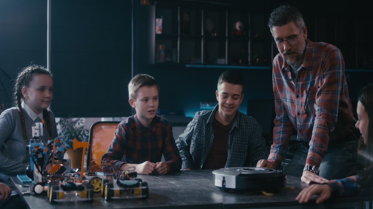 Kids Learning Robotics in Class