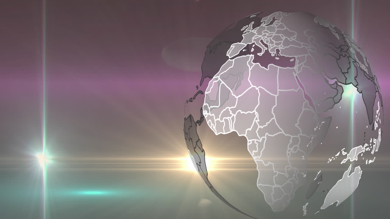 animación de luces brillantes sobre el giro del globo