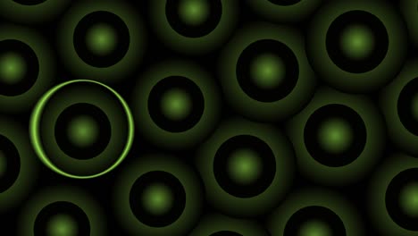 esferas verdes sin costuras sobre un fondo negro en video 4k.