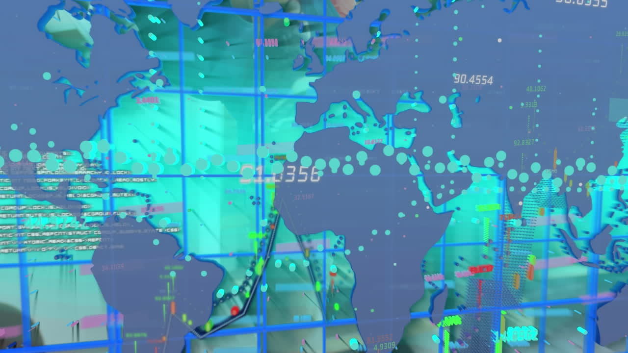 다양한 통계 데이터와 인포그래픽으로 세계 지도의 애니메이션