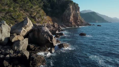 4k-aerial-view-of-a-epic-landscape-scenery-in-Europe---West-coast-of-Mallorca---Serra-de-Tramuntana-Majorca---Jurassic-Park---Balearic-Islands-Spain-Mediterranean-Sea