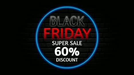 블랙 프라이데이 슈퍼 세일 60% 할인 애니메이션 모션 그래픽 배너 광고 영상