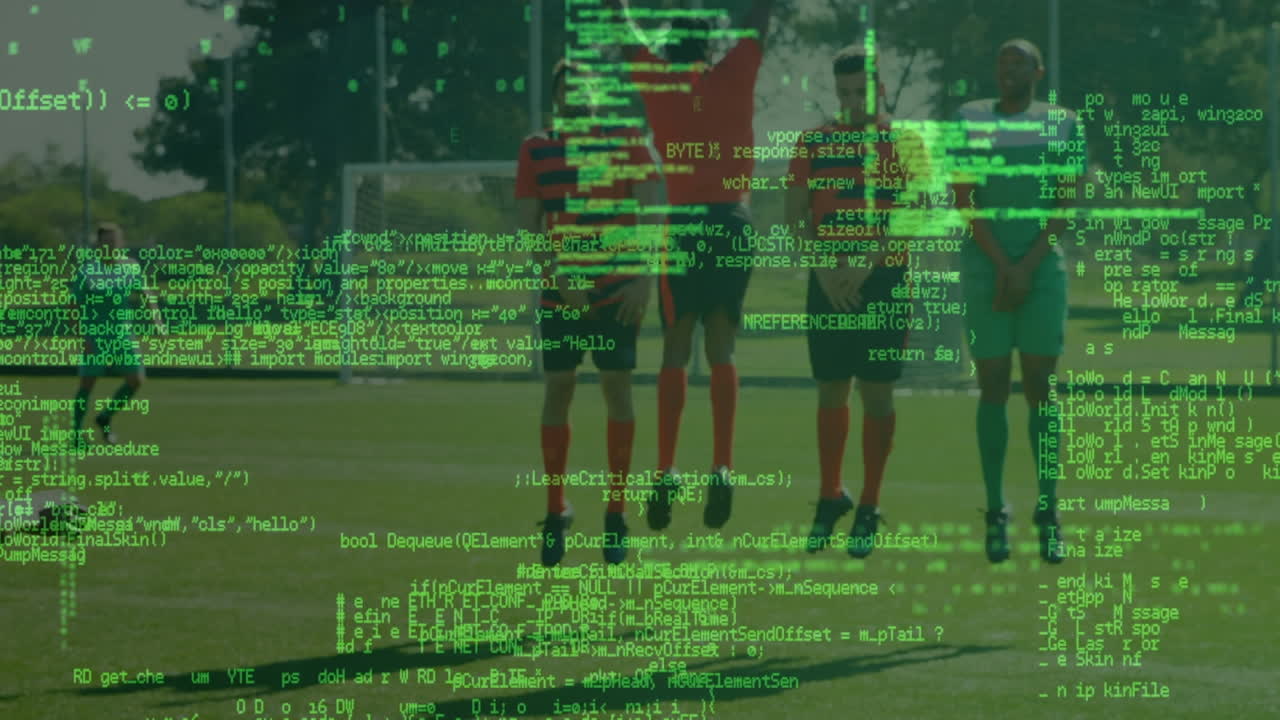 Animation of data processing over diverse male soccer players