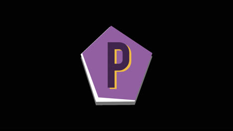 el logotipo de la p inicial púrpura