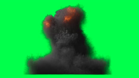 explosion and smoke effects on green screen
