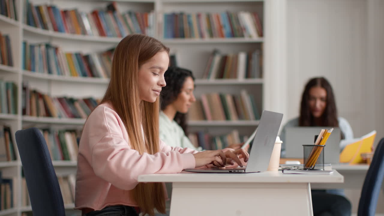 Students Studying in Library