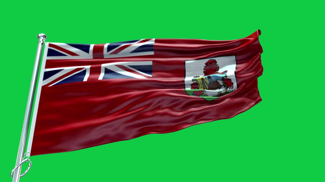 4k bandera muy detallada de las bermudas - bandera de las bermudas alto detalle - bandera nacional patrón de ondas de las bermudas elementos en bucle