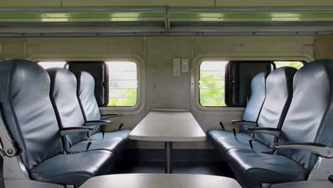 empty train compartment interior