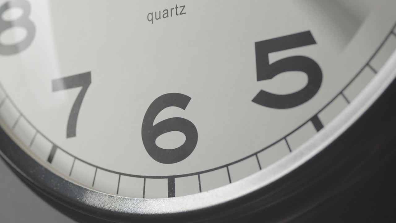Clock Face 1.6 Close Up in Time Lapse on Wall