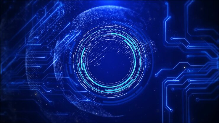 Ologramma digitale high-tech, tecnologia astratta e futuristica, design tecnologico luminoso, innovazione digitale