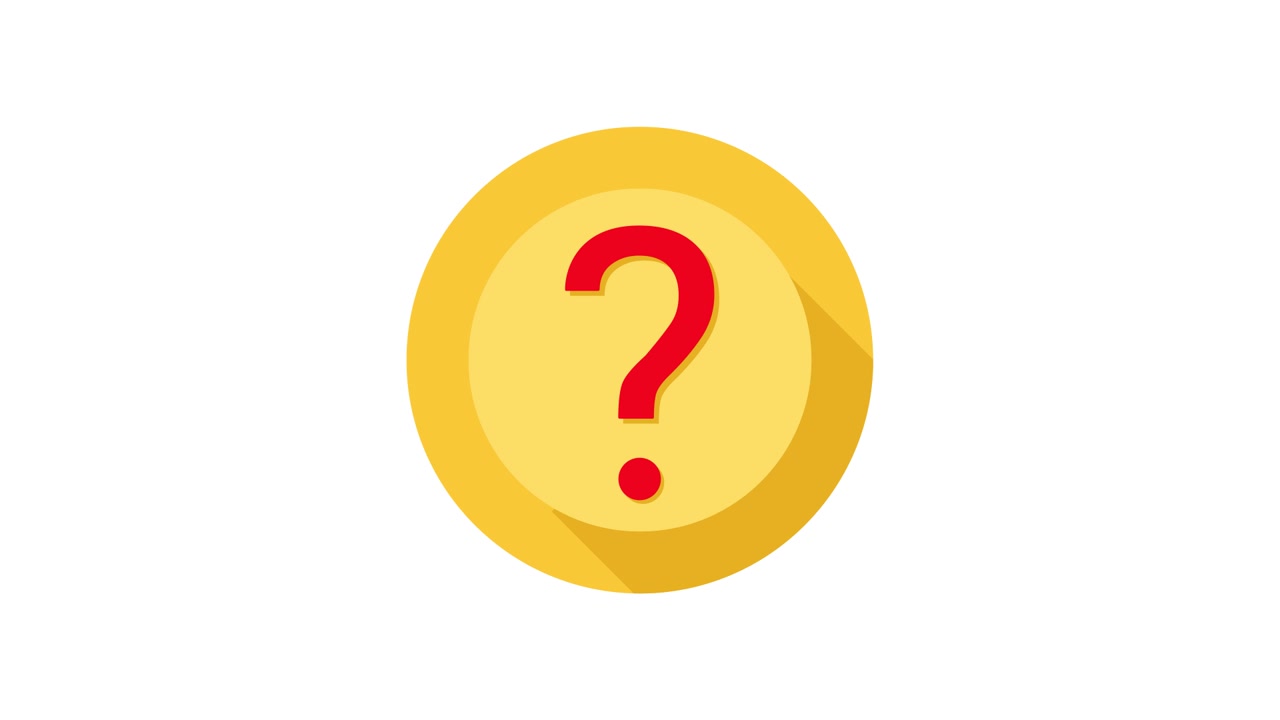 Animated Question Mark Icon Appears in Yellow Circle