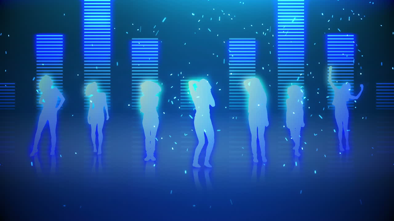 silhouette di donne che ballano e si divertono