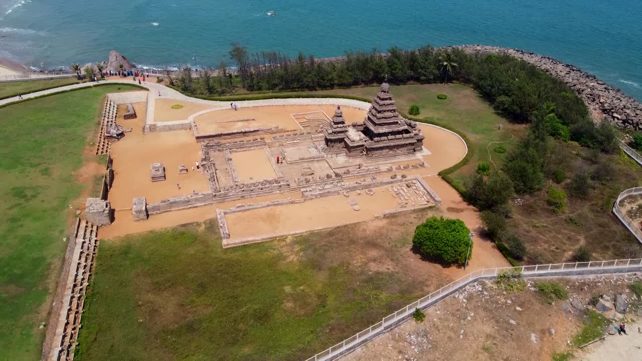 vista aérea del templo costero de mahabalipuram.