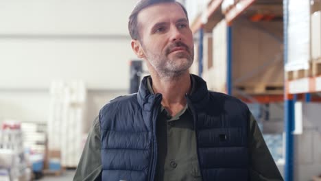 Adult-caucasian-man-walking-with-documents-in-warehouse.