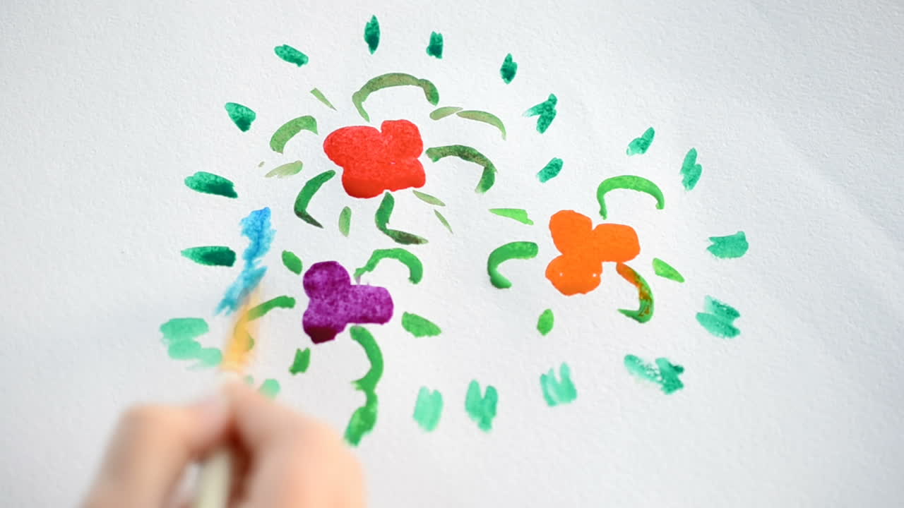 close-up de aquarela